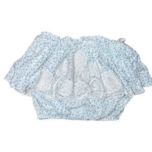 Sea Dreamer Women’s Crop Top Strapless Blue Floral Size Small